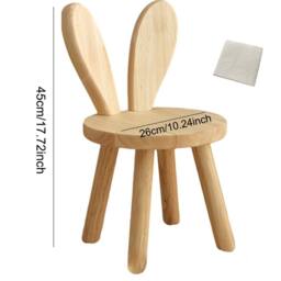 Ventryn Creative Rabbit Solid Wood Stool Low Shoe Changing Bench in Brown - thumbnail 2