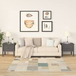Berkfield Home Side Tables 2 pcs Grey 50x50x49 cm Solid Wood Pine - Size: 50 x 50 x 49 cm