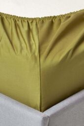 Homescapes Egyptian Cotton Fitted Sheet 12 inch 1000 Thread Count in Olive - Size: Single Fitted - thumbnail 2