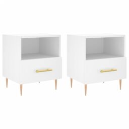 Berkfield Home Bedside Cabinets 2 pcs White 40x35x47.5 cm Engineered Wood - thumbnail 2