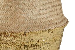 Orsina Gold Sequin Large Seagrass Basket - thumbnail 2