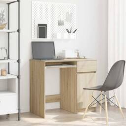 Berkfield Home Durable Desk Sonoma Oak 86x49x76 cm Engineered Wood in Light Brown - Size: 86 x 49 x 76 cm - thumbnail 2
