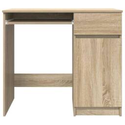 Berkfield Home Durable Desk Sonoma Oak 86x49x76 cm Engineered Wood in Light Brown - Size: 86 x 49 x 76 cm - thumbnail 6