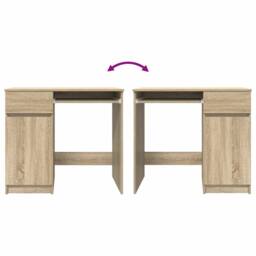 Berkfield Home Durable Desk Sonoma Oak 86x49x76 cm Engineered Wood in Light Brown - Size: 86 x 49 x 76 cm - thumbnail 9