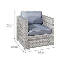 Oseasons Malta Rattan 2 Seat Tea for Two Set in Dove Grey - thumbnail 2
