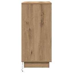 Berkfield Home Beautiful Bedside Cabinet with LED Artisan Oak 71x34, 5x75 cm Engi in Brown - thumbnail 9