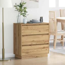 Berkfield Home Beautiful Bedside Cabinet with LED Artisan Oak 71x34, 5x75 cm Engi in Brown - thumbnail 2