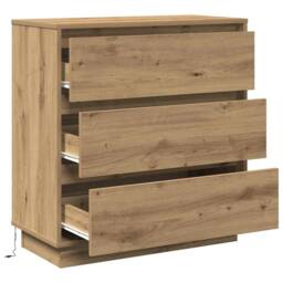 Berkfield Home Beautiful Bedside Cabinet with LED Artisan Oak 71x34, 5x75 cm Engi in Brown - thumbnail 6