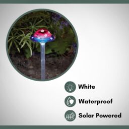 Marco Paul 35cm Purple Resin Mushroom Solar Powered Stake Light - thumbnail 7