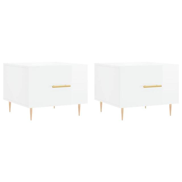 Berkfield Home Coffee Tables 2pcs High Gloss White 50x50x40 cm Engineered Wood - Size: 50 x 50 x 40 cm - image 1