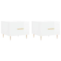 Berkfield Home Coffee Tables 2pcs High Gloss White 50x50x40 cm Engineered Wood - Size: 50 x 50 x 40 cm - thumbnail 1