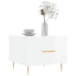 Berkfield Home Coffee Tables 2pcs High Gloss White 50x50x40 cm Engineered Wood - Size: 50 x 50 x 40 cm - thumbnail 3
