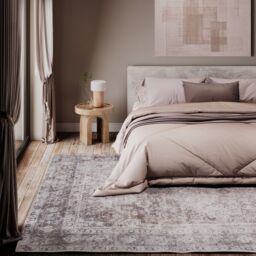Kukoon Grey Distressed Soft Washable & Liquid Repellent Living Room Area Rug in Light Grey - Size: 240 cm x 330 cm - thumbnail 5
