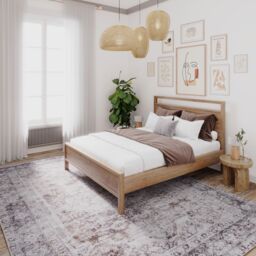 Kukoon Grey Distressed Soft Washable & Liquid Repellent Living Room Area Rug in Light Grey - Size: 240 cm x 330 cm - thumbnail 3