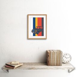 "Artery8 Wall Art Print Edinburgh Transport Taxi Framed 9X7 in Beige - Size: W7"" x H9""" - thumbnail 2