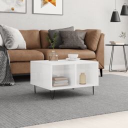Berkfield Home Coffee Table High Gloss White 60x50x36.5 cm Engineered Wood