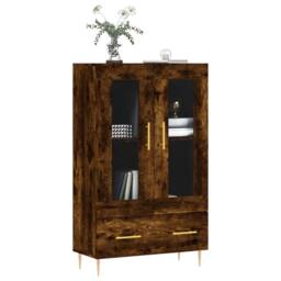 Berkfield Home Highboard Smoked Oak 69.5x31x115 cm Engineered Wood in Brown - thumbnail 3