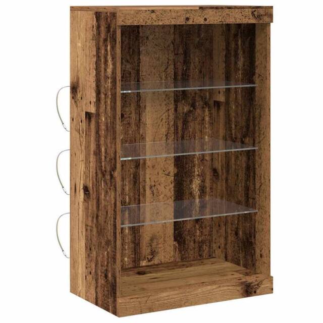 Berkfield Home Sideboard with LED Lights Old Wood 60, 5x37x100 cm in Brown - Size: 5 x 37 x 100 cm - image 1