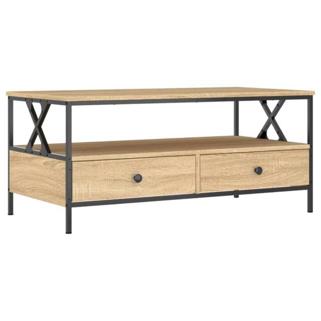 Berkfield Home Coffee Table Sonoma Oak 100x51x45 cm Engineered Wood in Brown - Size: 100 x 51 x 45 cm - image 1