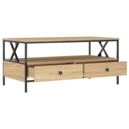 Berkfield Home Coffee Table Sonoma Oak 100x51x45 cm Engineered Wood in Brown - Size: 100 x 51 x 45 cm - thumbnail 5