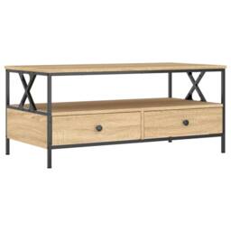 Berkfield Home Coffee Table Sonoma Oak 100x51x45 cm Engineered Wood in Brown - Size: 100 x 51 x 45 cm - thumbnail 1