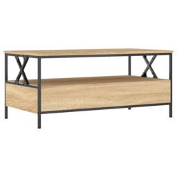 Berkfield Home Coffee Table Sonoma Oak 100x51x45 cm Engineered Wood in Brown - Size: 100 x 51 x 45 cm - thumbnail 8