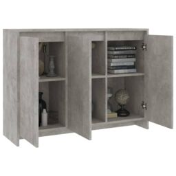 Berkfield Home Sideboard Concrete Grey 102x33x75 cm Engineered Wood - Size: 102 x 33 x 75 cm - thumbnail 4