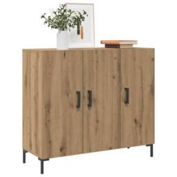 Berkfield Home Sideboard Artisian Oak 90x34x80 cm Engineered Wood in Brown - Size: 90 x 34 x 80 cm - thumbnail 3