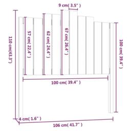 Berkfield Home Beautiful Bed Headboard Grey 106x4x110 cm Solid Wood Pine - Size: 106 x 4 x 110 cm - thumbnail 6