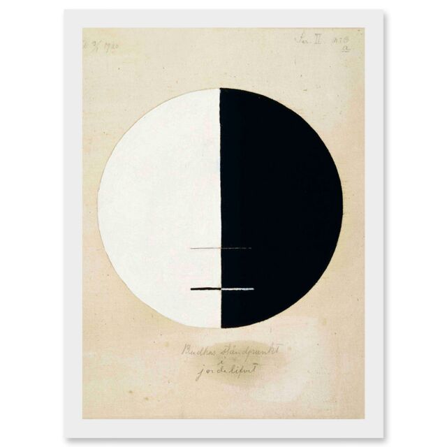 Artery8 Painting Hilma Af Klint 1920 Buddhas Standpoint Earthly Life Abstract Artwork Framed Wall Art Print A4 in White - image 1
