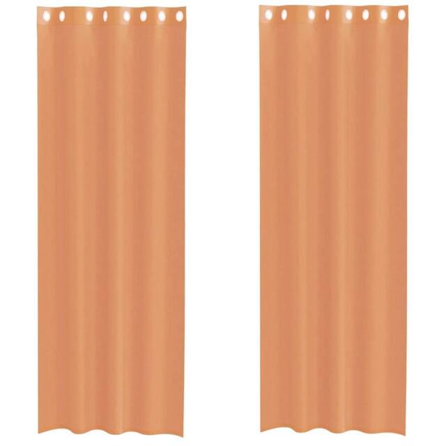 Berkfield Home Voile Curtains with Grommets 2 pcs Terracotta - image 1
