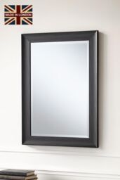 Yearn Mirrors Charcoal Grey Scooped Framed Mirror 101.5x73.5cm - Size: 101.5x73.5 cm - thumbnail 1