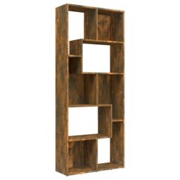 Berkfield Home Book Cabinet Smoked Oak 67x24x161 cm Engineered Wood in Brown - Size: 67 x 24 x 161 cm - thumbnail 2