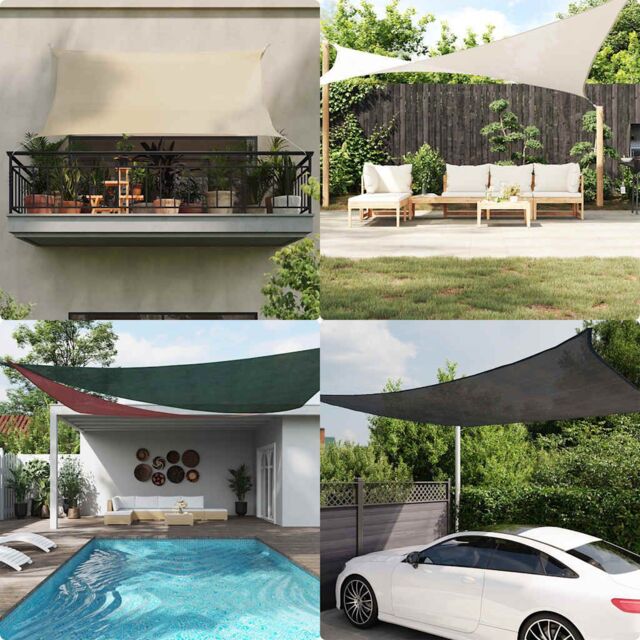 Berkfield Home Sunshade Sail 160 g/m¬≤ Triangular Sand 5x6x6 m HDPE in Brown - image 1