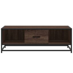 Berkfield Home Coffee Table Brown Oak 100x57x35 cm Engineered Wood & Metal - Size: 100 x 57 x 35 cm - thumbnail 5
