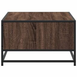 Berkfield Home Coffee Table Brown Oak 100x57x35 cm Engineered Wood & Metal - Size: 100 x 57 x 35 cm - thumbnail 6