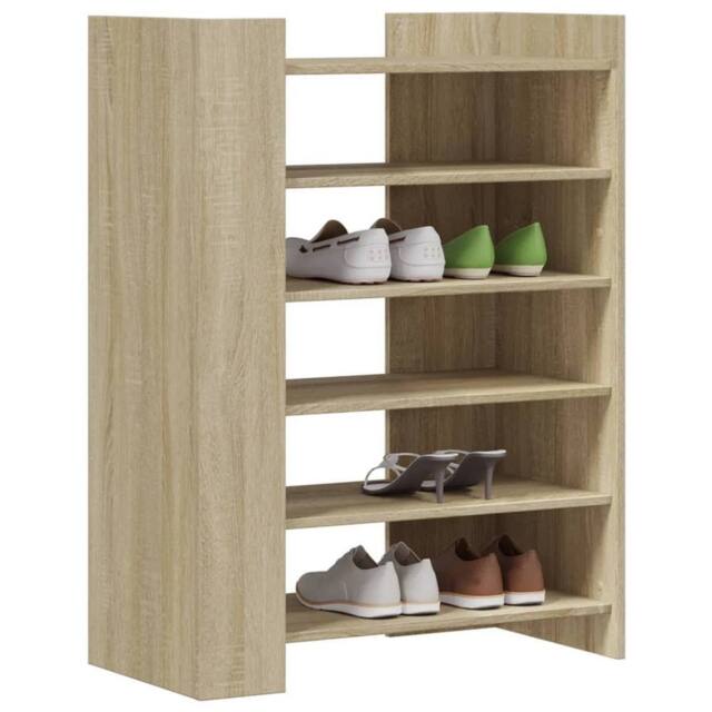 Berkfield Home Shoe Cabinet Sonoma Oak 74.5x37.5x100 cm Engineered Wood in Natural - image 1