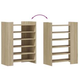 Berkfield Home Shoe Cabinet Sonoma Oak 74.5x37.5x100 cm Engineered Wood in Natural - thumbnail 7