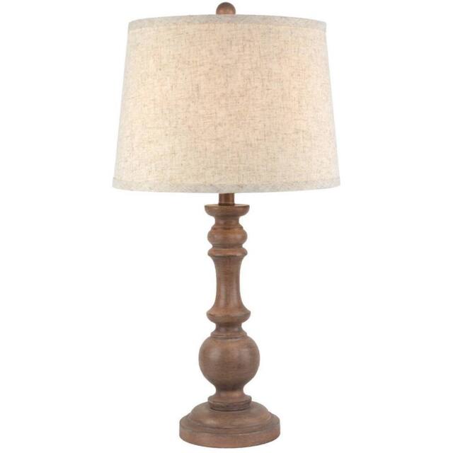Lemon Pavilion Furniture and Decor Seraphia Table Lamp with Edged Linen Shade - L35 x W35 x H70 cm Brown - image 1