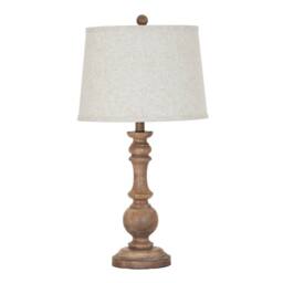 Lemon Pavilion Furniture and Decor Seraphia Table Lamp with Edged Linen Shade - L35 x W35 x H70 cm Brown - thumbnail 2