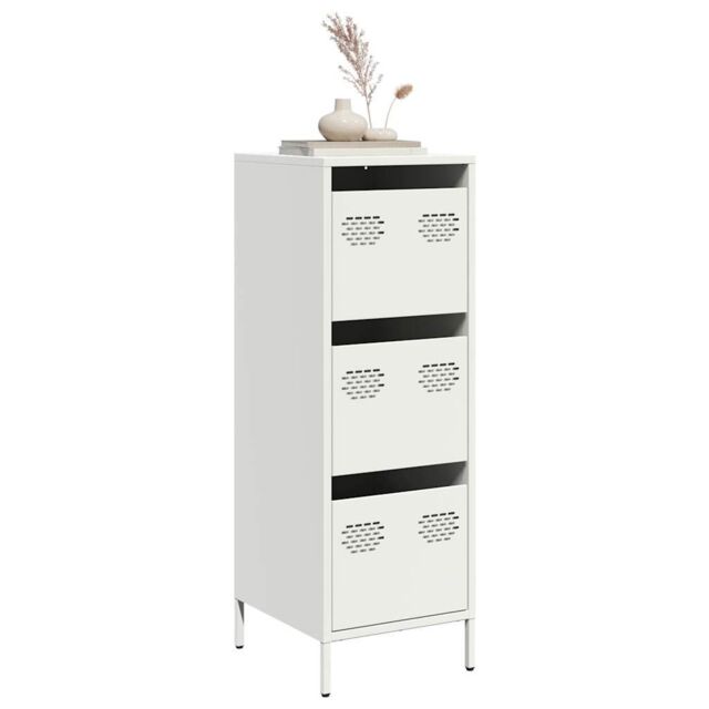 Berkfield Home Highboard White 39x35x103.5 cm Steel - image 1
