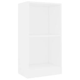 Berkfield Home Decorative Bookshelf White 40x24x75 cm Engineered Wood - Size: 40 x 24 x 75 cm - thumbnail 3