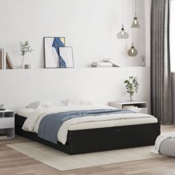 Berkfield Home Bed Frame with Drawers without Mattress Black 150x200 cm King Size - thumbnail 1