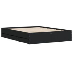 Berkfield Home Bed Frame with Drawers without Mattress Black 150x200 cm King Size - thumbnail 4