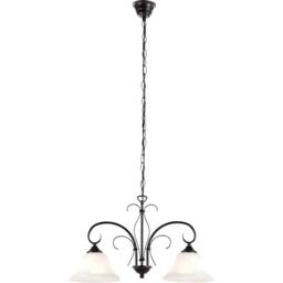 Netlighting Aries Multi Arm Pendant Ceiling Light Rust Colored Glass Shade 2x E27 in Brown