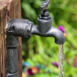 Primrose Bucket Tap Water Feature Fountain Waterfall Cascade Oak Effect 62cm in Brown - thumbnail 5