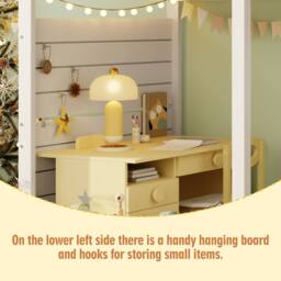 BTM Children bunk bed with storage stairs & safety guard loft design in White - Size: Single - thumbnail 5