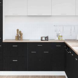 Berkfield Home Modern Black Oak Drawer Base Cabinet - 60x46x81.5 cm Made from Wood - thumbnail 4