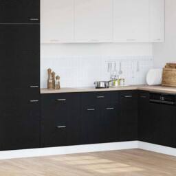 Berkfield Home Modern Black Oak Drawer Base Cabinet - 60x46x81.5 cm Made from Wood - thumbnail 2
