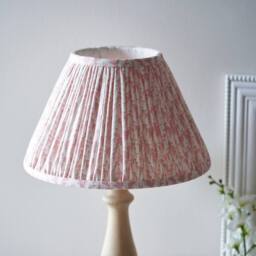 Netlighting Hidcote Wood Table Lamp Peach Fabric Leaf Shade 30cm B22 in Brown - thumbnail 3